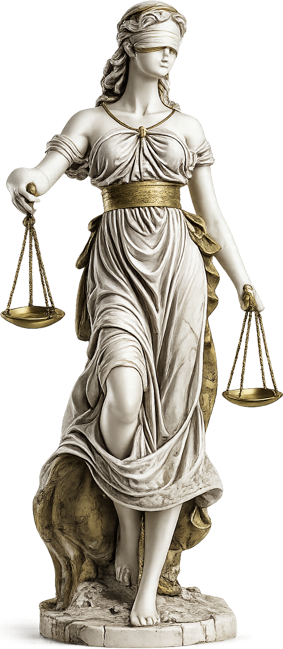 Estatua de la Justicia sosteniendo la balanza